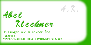 abel kleckner business card